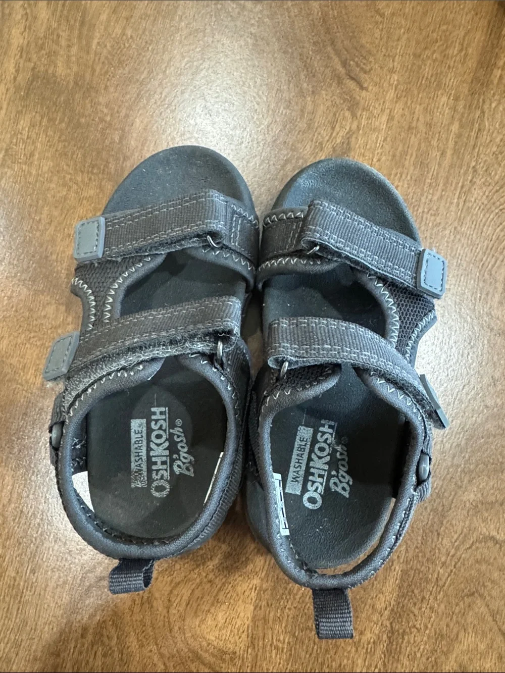 OshKosh B'gosh Toddler Dark Gray Dual-Strap Sandals